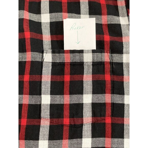 J. JILL Shirt Women's XL Black Red Button Up Blouse Roll Tab Sleeves Casual - Picture 8 of 12